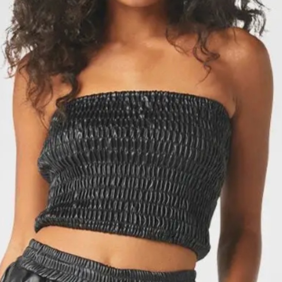 Misa Los Angeles Tops - NWT | Misa Faux Leather Tube Top | Sz XS